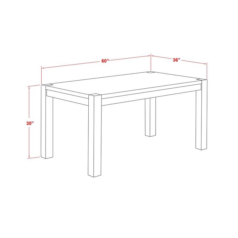 HomeStock 7-Piece Rectangle Distressed Jacobean Finish Solid Wood Top Dining Table with 6 Parson Chairs