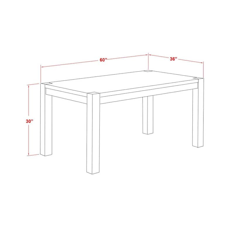 Rectangular Dining Table - Wood Table with Wooden Legs - Distressed Finish - Dinette Table for Kitchen or Dining Room - 60