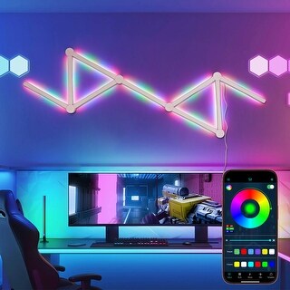 Set of 9 LED Panel Wall Lights for Bedroom Gaming Room Decor - Set of 9 ...