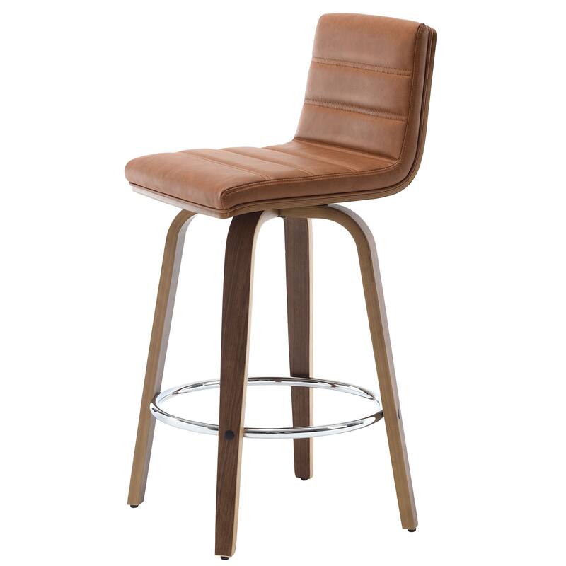 Faux Leather Upholstered Swivel Bar Stools, Counter Stool
