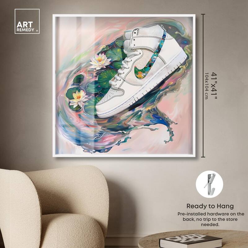 Lilypads Sneaker Splash Shadowbox by Art Remedy