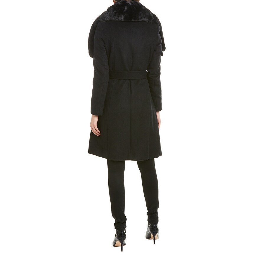 Shop Via Spiga Belted Plush Wool Blend Coat Overstock 30525543