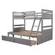 preview thumbnail 13 of 44, Versatility Twin over Full Wooden Kids Bed Bunk Bed with Two Storage Drawers,Ladder and Guardrails