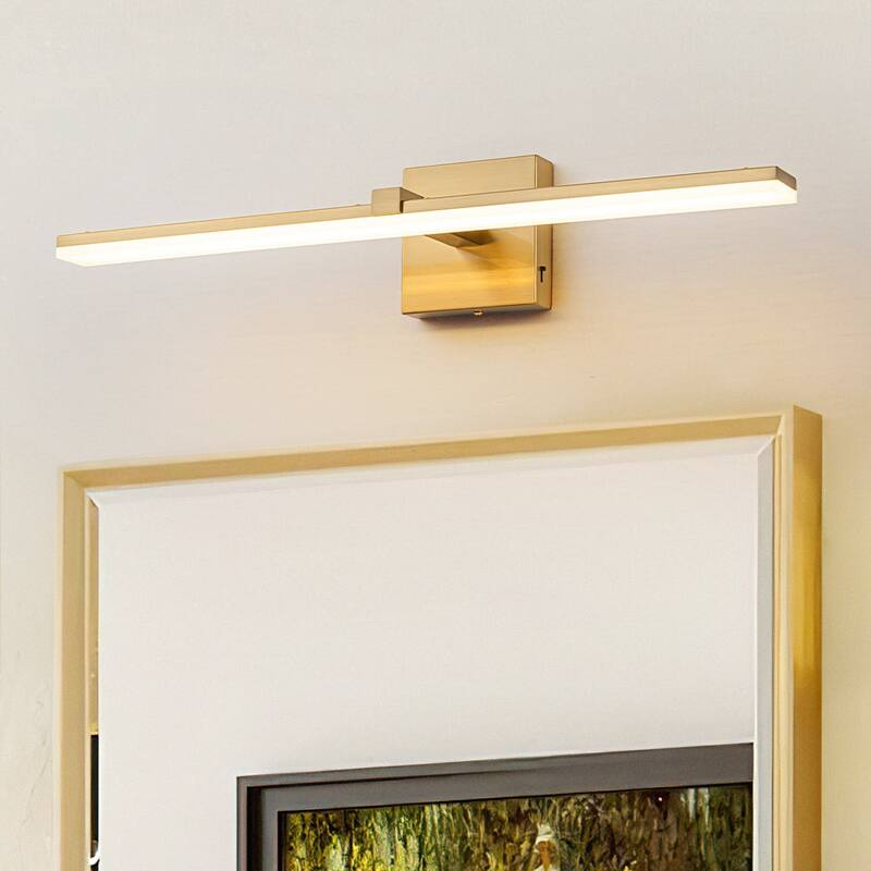 Minimalist Modern Dimmable LED Linear Vanity Light - 24.0 in - Gold