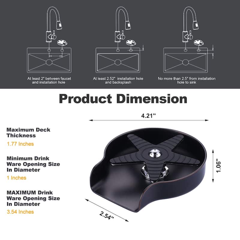 Metal Glass Rinser for Kitchen Sink