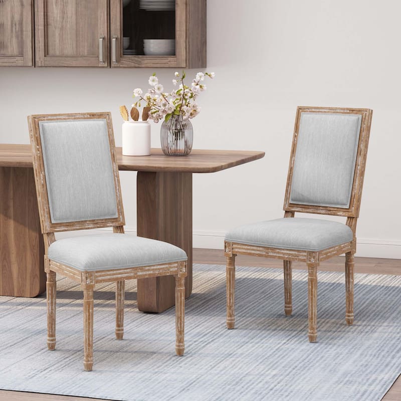 French Country Dining Chairs,Set of 2 - Light Gray