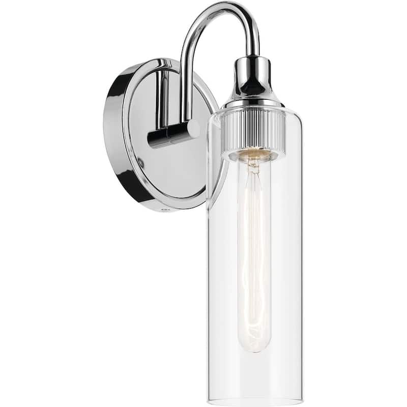 Kichler 55209 Kavi 13" Tall Bathroom Sconce with Clear Glass Shade - Chrome
