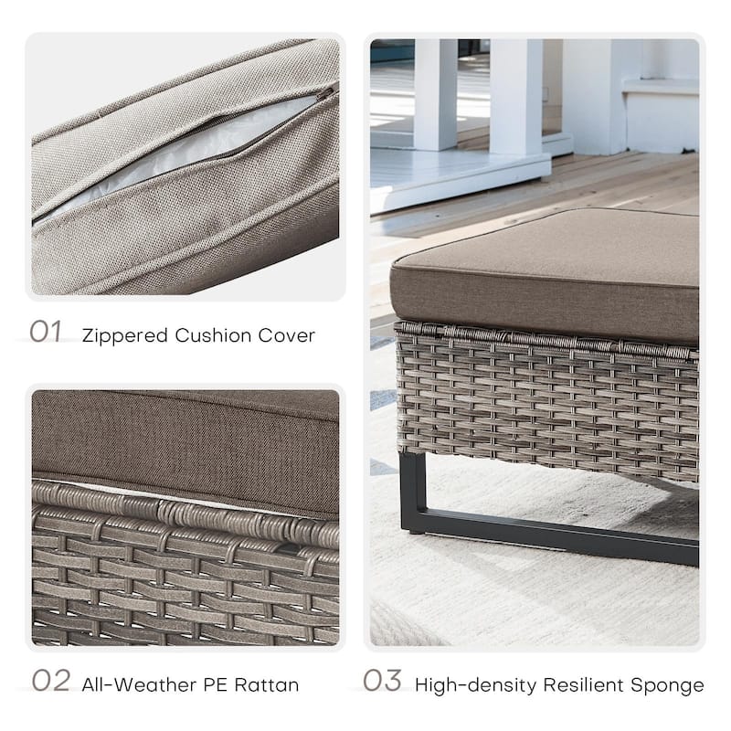 Outdoor Pocassy Sofa Chairs Set with Fire Table