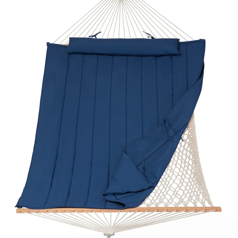 Outdoor Rope Hammock with Polyester Pad, 475 lbs Capacity