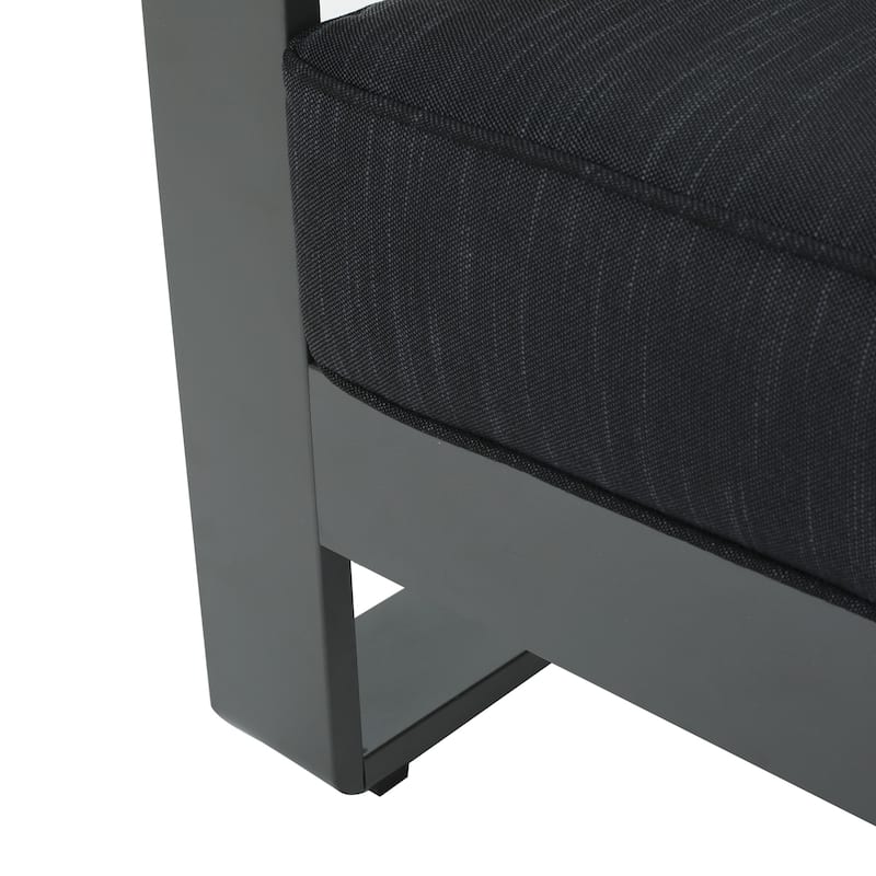 Cape Coral Outdoor Aluminum Tempered Glass 4-piece Sofa Chat Set with Cushions by Christopher Knight Home