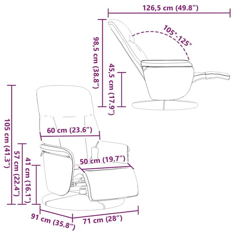 vidaXL Massage Recliner Chair Dark Grey