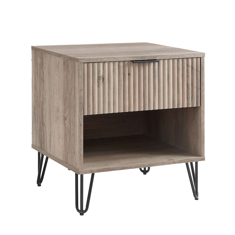 Manhattan Comfort Dumbo 1.0 Mid Century 1 Drawer Nightstand Set of 2