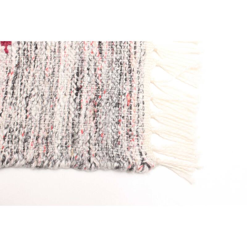 ECARPETGALLERY Flat-Weave Ankara FW Grey Wool Kilim - 5'4 x 7'10