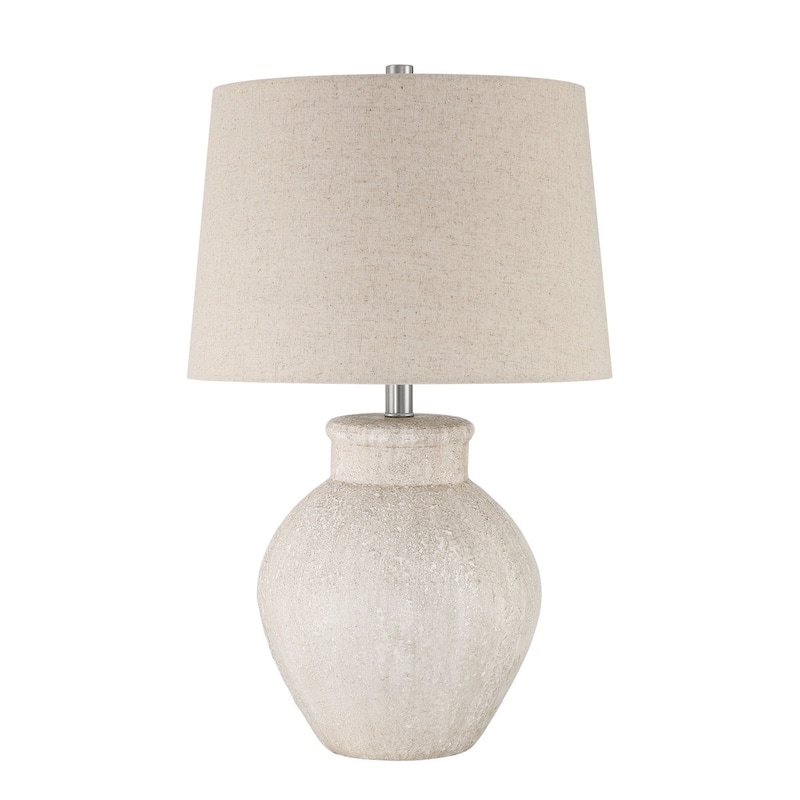 Acroma Avgust 24.25" Ceramic Table Lamp with Fabric Linen Shade