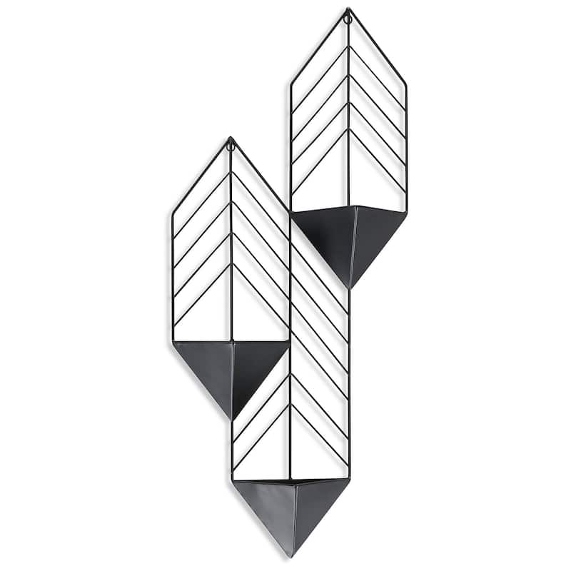Signature Design by Ashley Dashney Black Indoor/Outdoor Wall Planter - 12"W x 4"D x 28"H