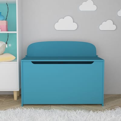 Wooden Toy Box Toy Storage Chest Bench with Safety Hinged Lid