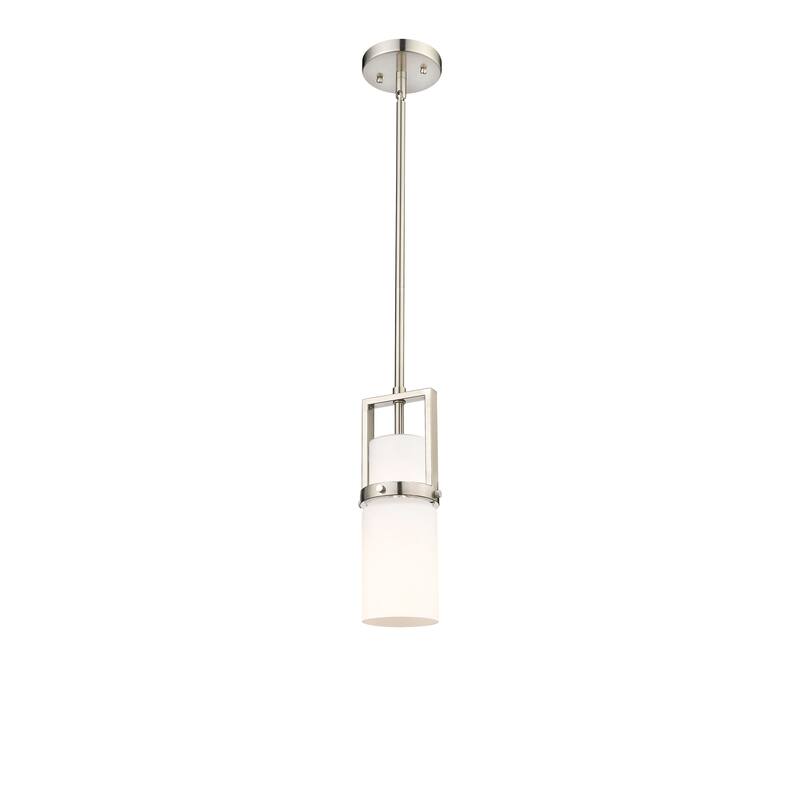 Innovations Lighting Utopia - 1 Light 8" Stem Hung Pendant - Satin Nickel/Matte White