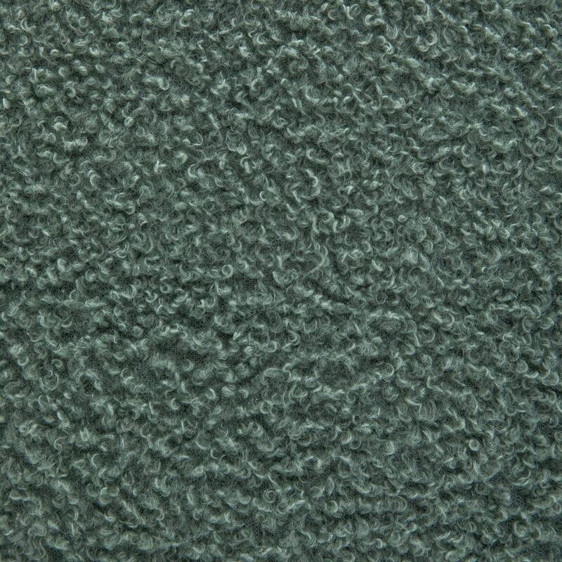 SEYNAR 25" Faux Sherpa Round Storage Ottoman - Large Cozy Bouclé Footrest Stool