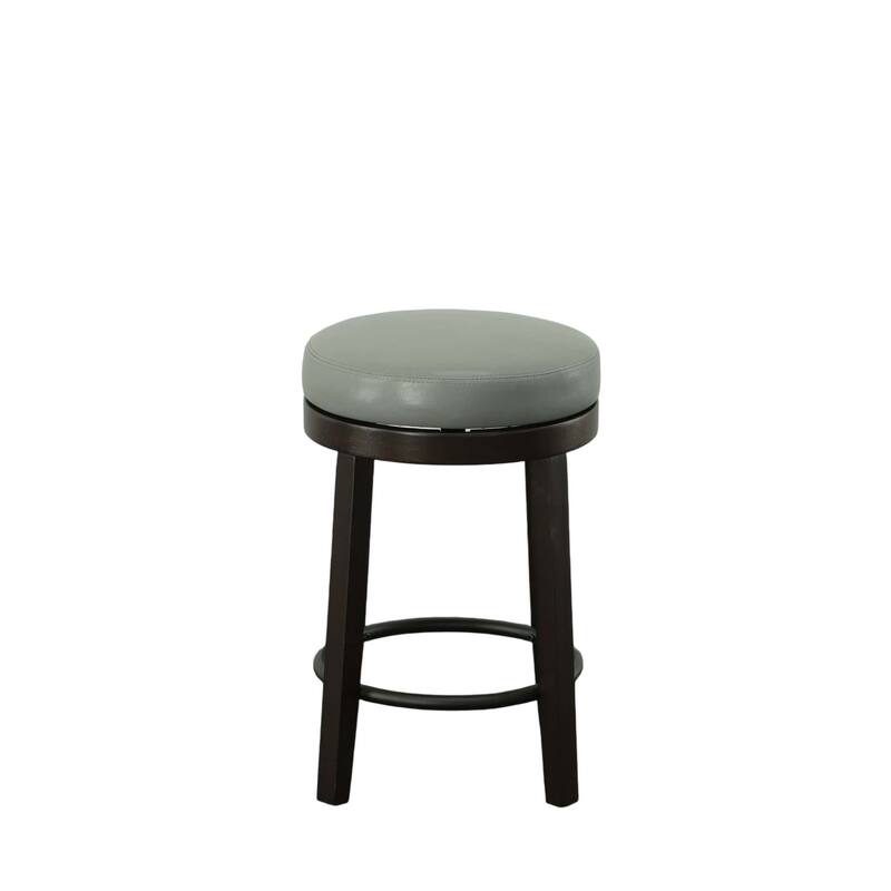Counter Stools with Swivel Seat - 24" - Gray and Espresso Brown - Set of 2