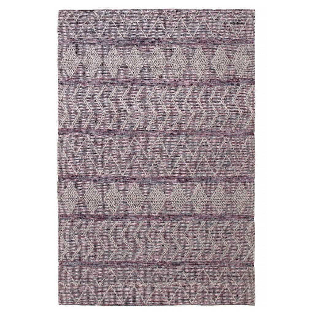 ECARPETGALLERY Braid weave Sienna Grey Wool Rug - 6'3 x 9'2