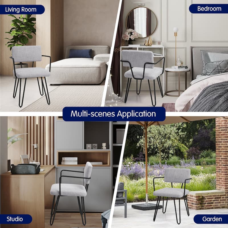 Subrtex(Set of 2) Parsons Upholstered Stainless Steel Frame Dining Chair