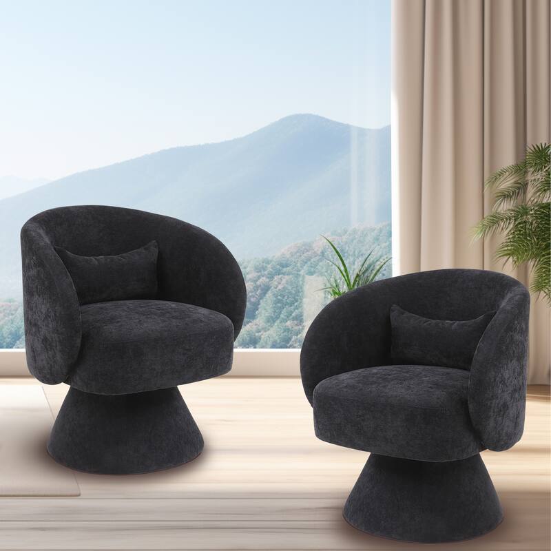 Upholstered Swivel Armchair (Set of 2)