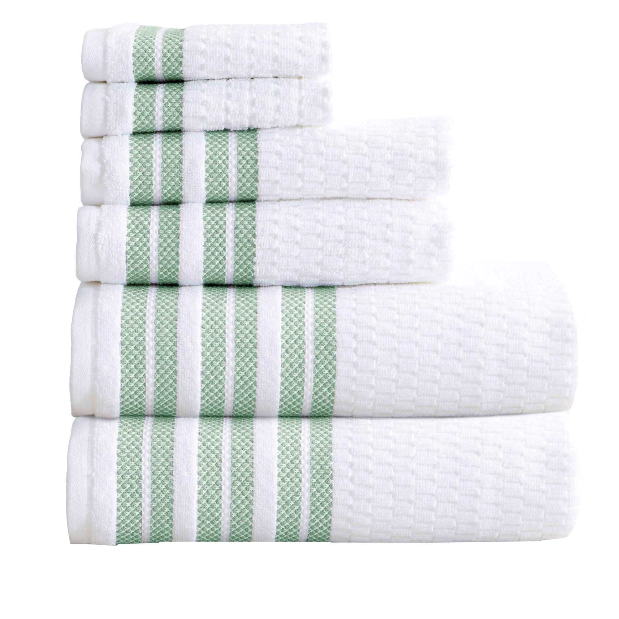 Luxurious Cotton Textured & Detailed Stripes Towel Set