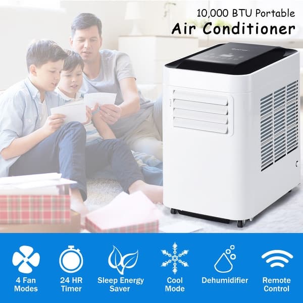 Shop Costway Portable Air Conditioner 10000btu Ac Unit Dehumidifier Lcd W On Sale Overstock 28254198