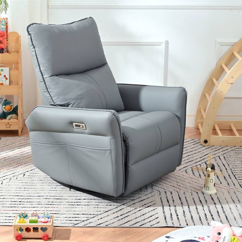Power Swivel Rocker Recliner Chair for Adults, 270 Swivel Rocking Recliner Chair, Single Sofa Recliner for Living Room