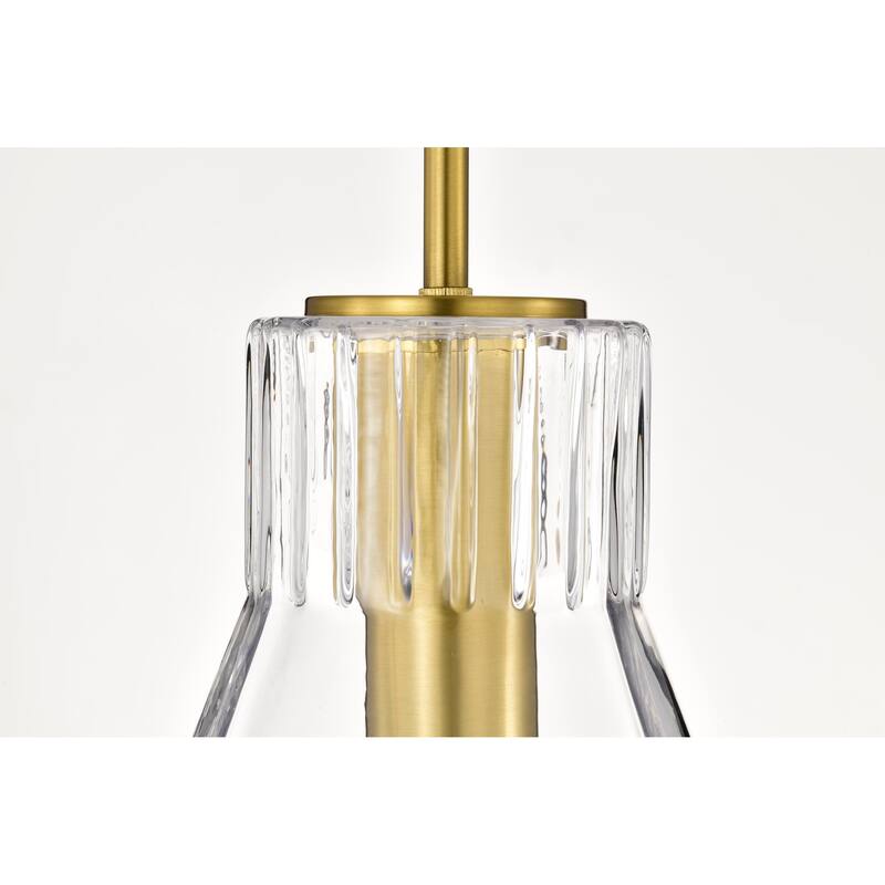 Gianna 1 Light Medium Pendant Vintage Brass Finish Clear Glass - Vintage Brass
