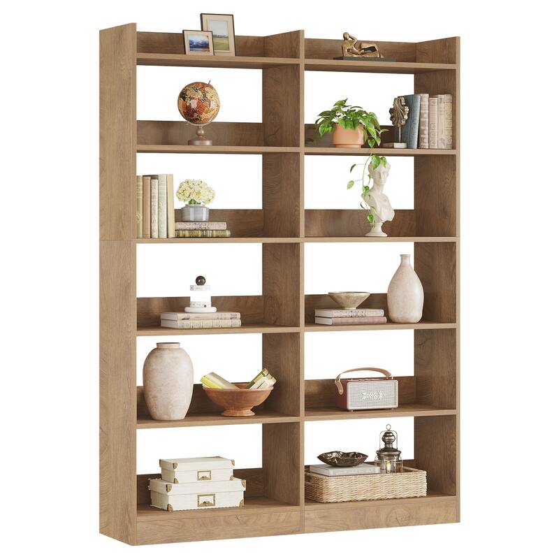70.87'' Bookshelf & Bookcase, Wooden Open Shelf Display Storage Rack for Bedroom, Living Room, Home Office