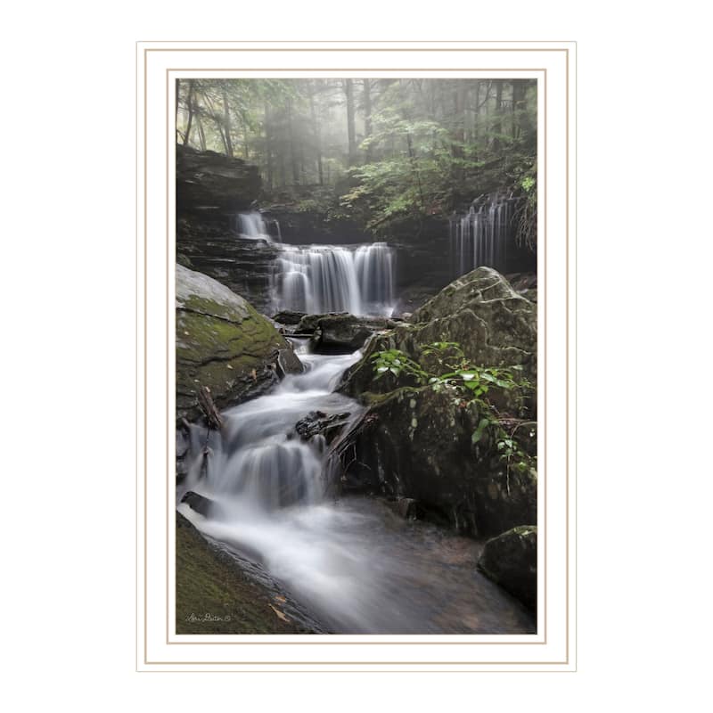 TrendyDecor4U "Rickett's Waterfall" Framed Print Wall Art - White