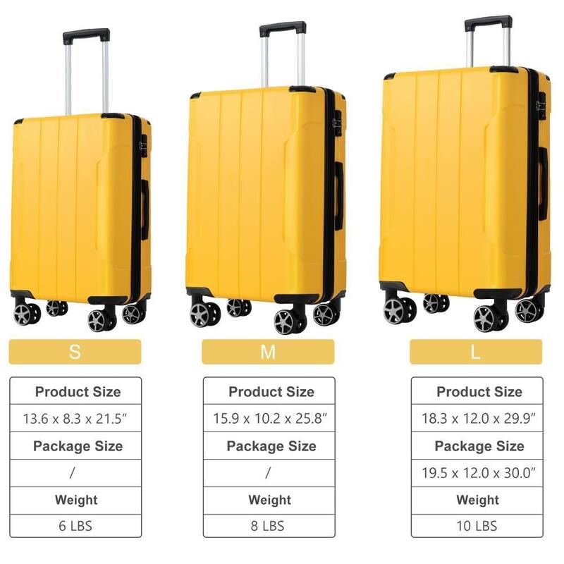 3PCS Expandable Hard Shell Luggage Sets