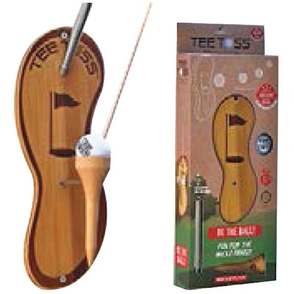 Shop Tiki Toss 9994 Tee Toss Deluxe Golf, Wood, Beige Free Shipping