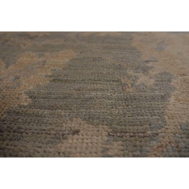 Vegetable Dye Grey Oushak Oriental Area Rug Hand-Knotted Wool Carpet - 6'2"x 9'2"