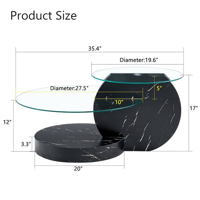 Modern and Practical Double-layer Round Coffee Table Sofa Side Table