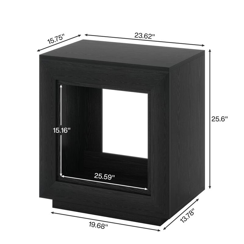 23.5-Inch Farmhouse Rectangular End Side Table Nightstand Bedside Table for Living Room Sofa Side