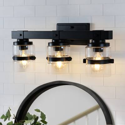 ExBrite 4-light Bathroom Dimmable Gold Vanity Lights Modern Wall Sconce Lighting with Round Rippled Glass