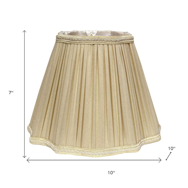 HomeRoots Taupe Shantung Silk Square Lamp Shade - 10