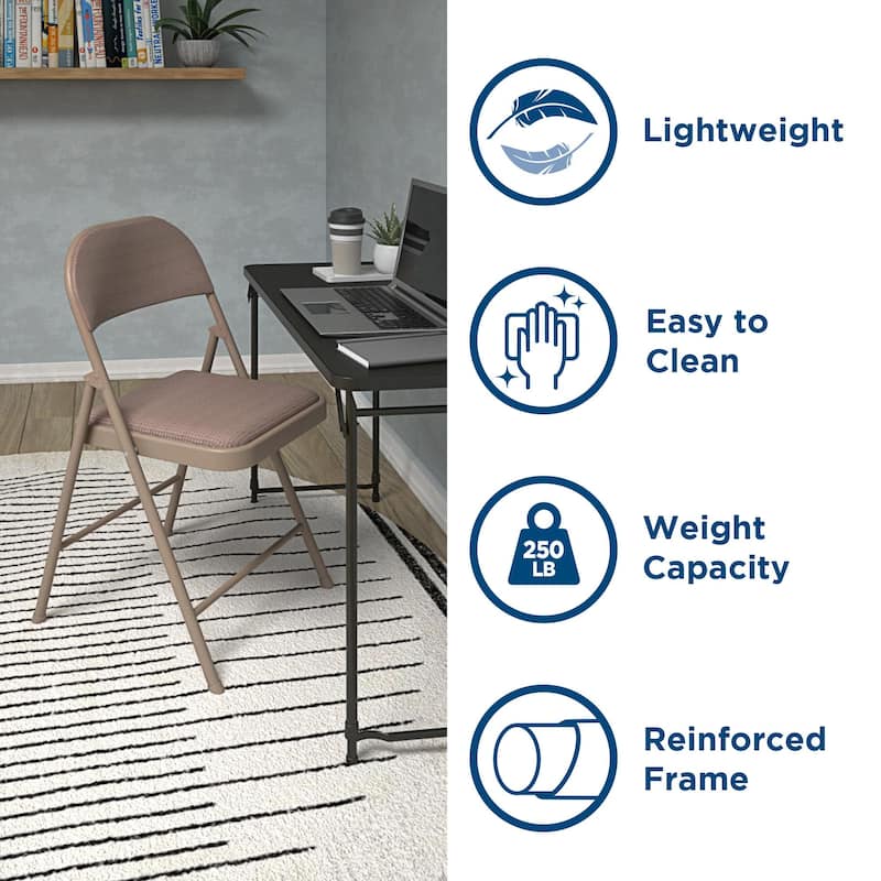COSCO SmartFold Fabric Folding Chair, 4-Pack