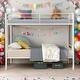 preview thumbnail 1 of 7, Modern Twin over Twin Metal Bunk Bed with Ladder and Sturdy System for Adults Teens White