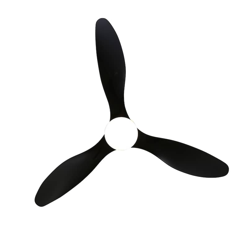 52-in LED Black and Gold Indoor Flush Mount Ceiling Fan with Light Remote (3-Blade)