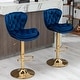 preview thumbnail 7 of 16, 2 Velvet Bar Stools with Chrome Footrest and Base Swivel Height Adjustable