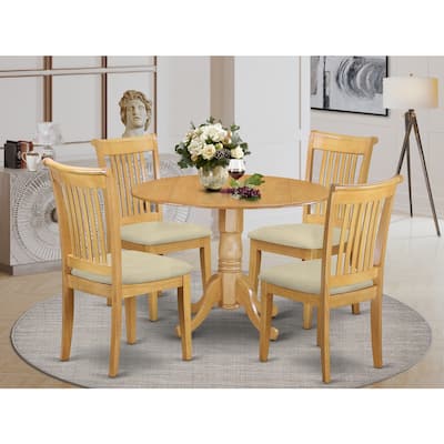 Kitchen Table Set 5 Piece - Dining Table & 4 Chairs - Asian Hardwood - Compact Design