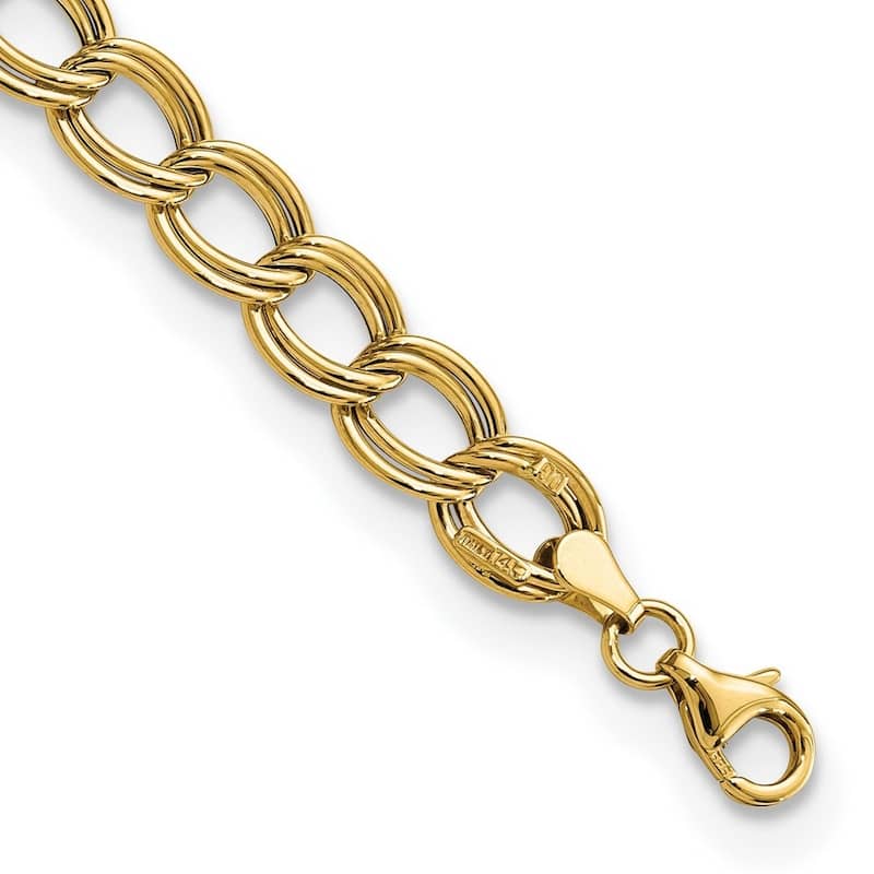 Curata 14k Yellow Gold Polished Fancy Link Mesh Bracelet 7.5 Inch