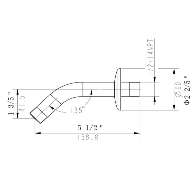 Design House 815274 Shower Arm with Escutcheon