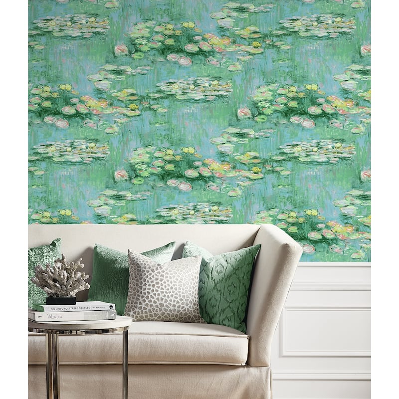 NextWall Lily Pond Peel and Stick Wallpaper
