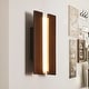 preview thumbnail 2 of 10, 11.8" Modern Walnut Wooden Pine Panels Integrated 3000K LED Wall Sconce for Hallway, Bedroom & Living Room