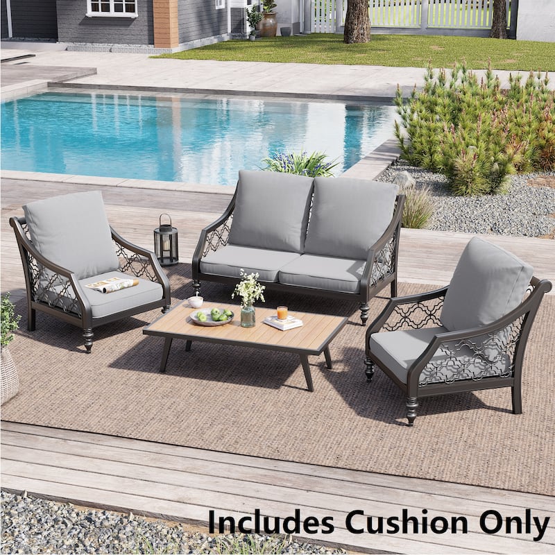 21 W x 22 D in. Deep Seat Outdoor Cushion Set by Crestlive Products - 4-Set - Light Grey