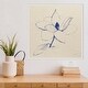 preview thumbnail 6 of 7, Modern Vintage Floral II Indigo by Avery Tillmon Framed Canvas Wall Art Print 22 x 22 in. - Sylvie Beaded White